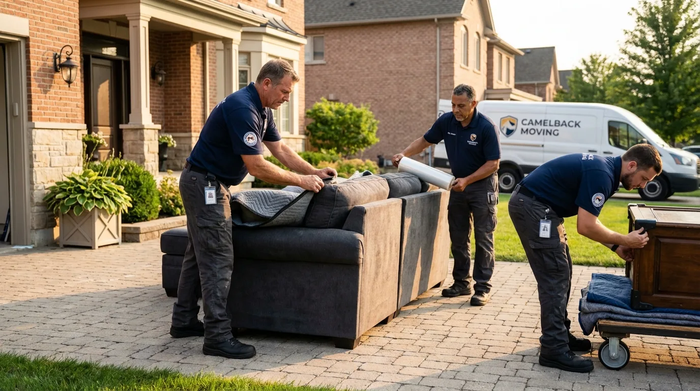 Large estate moving crew wrapping furniture in Prosperity, SC